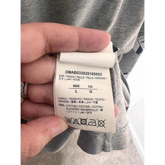 Off White 2013 Airport Tape Double Layered Tee Sweatshirt Melange Gray White L - Picture 12 of 15